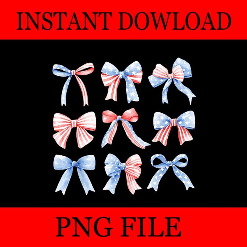 July 4th Patriotic Coquette Girly Girl American Flag Bows