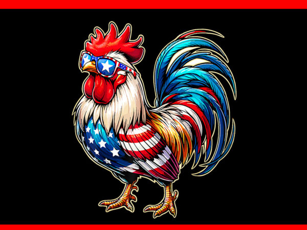 Chicken usa flag patriotic png, chicken lover 4th of july png t shirt vector file