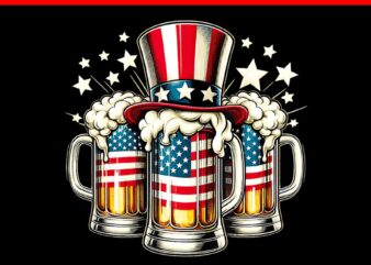 Beer American Flag USA 4th Of July PNG, Beer 4TH Of July PNG t shirt template