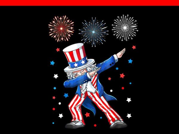 Dabbing uncle sam fireworks 4th of july png t shirt vector illustration