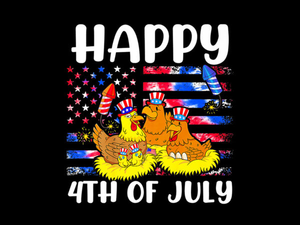 Happy 4th of july chicken png, chicken flag patriotic americana png graphic t shirt