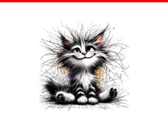 Funny Cat Art Print PNG, Cat Print PNG