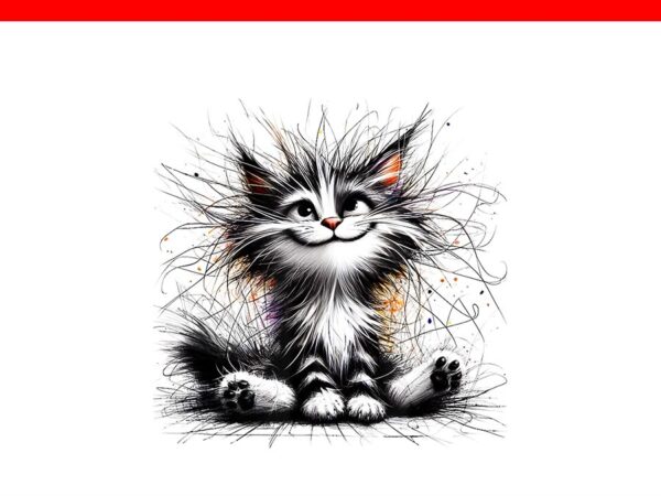 Funny cat art print png, cat print png t shirt graphic design