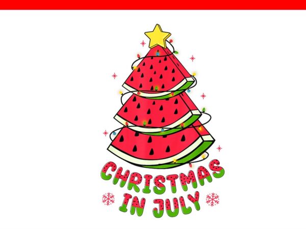 Christmas in july watermelon png, watermelon christmas png t shirt vector file