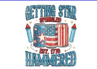 Getting Star Spangled Est 1776 Hammered American 4th Of July PNG