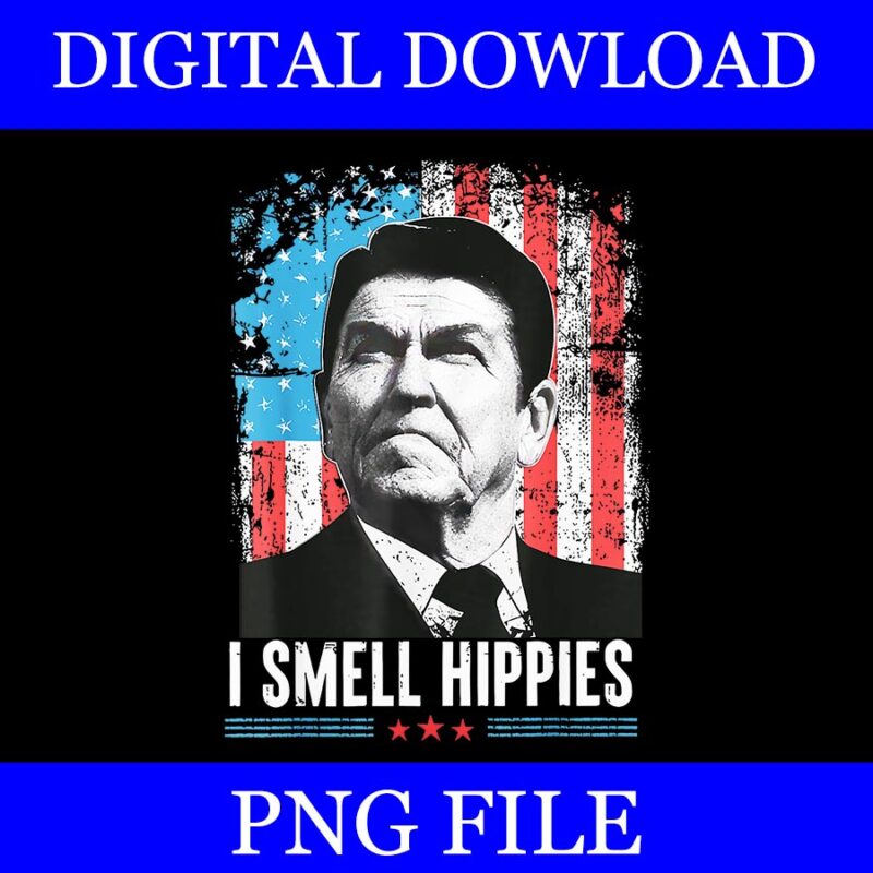 I Smell Hippies PNG, Retro American Flag Patriotic 4th Of July PNG