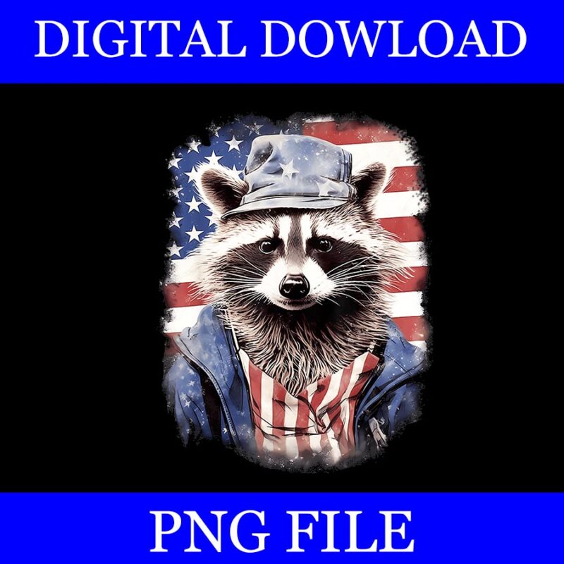 Raccoon 4Th Of July Independence Day PNG