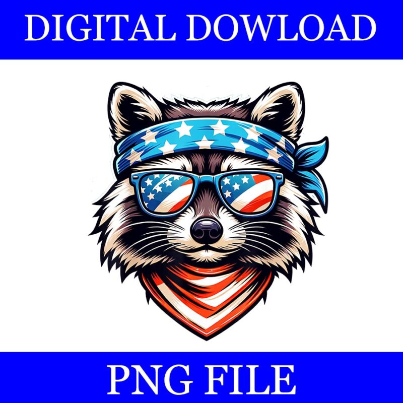Raccoon 4Th Of July Independence Day PNG