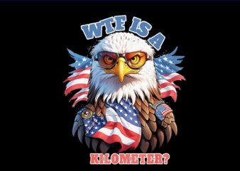 WTF Is a Kilometer Eagle PNG, Eagle 4th Of July PNG t shirt design for sale