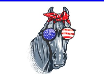 Horse 4Th Of July PNG, Horse Graphic American Flag PNG