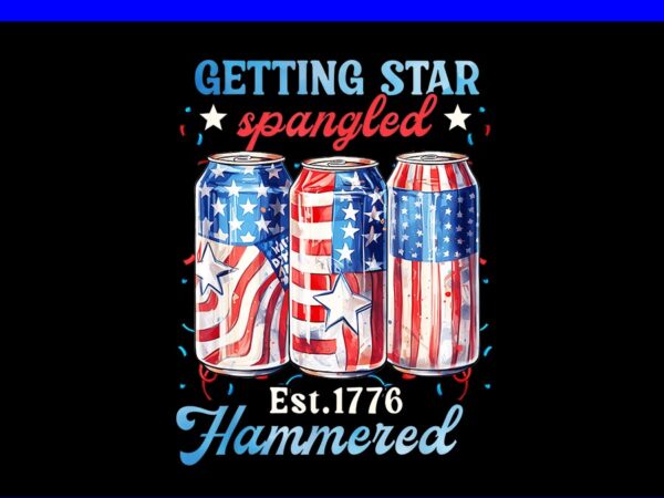 Getting star spangled hammered png t shirt design template