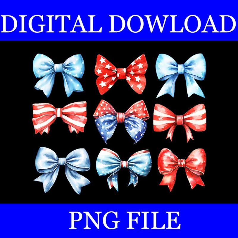 Coquette Bows 4th Of July PNG, Coquette Bows PNG