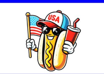 Hotdog 4th Of July PNG, Hotdog American Flag PNG