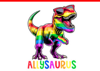 Dinosaur Rainbow Flag Ally LGBT PNG, Allysaurus LGBT Pride PNG