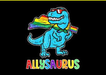 Allysaurus LGBT PNG, Dinosaur Rainbow Flag Ally LGBT Pride PNG