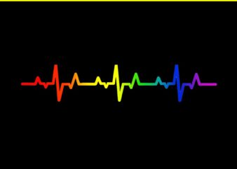 Gay Heartbeat Pride Rainbow Flag PNG, Heartbeat LGBTQ PNG