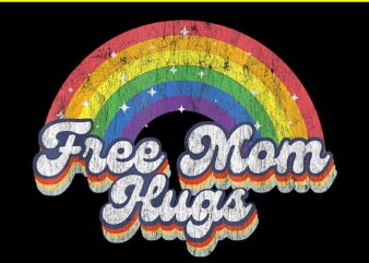 Free Mom Hugs Rainbow Bisexual Lesbian LGBT Flag Pride Month PNG