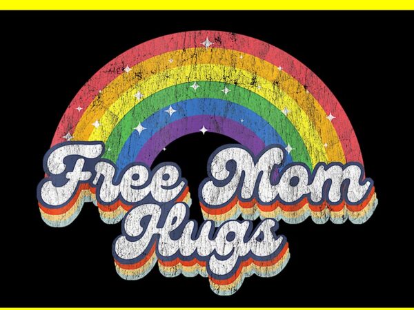 Free mom hugs rainbow bisexual lesbian lgbt flag pride month png t shirt graphic design