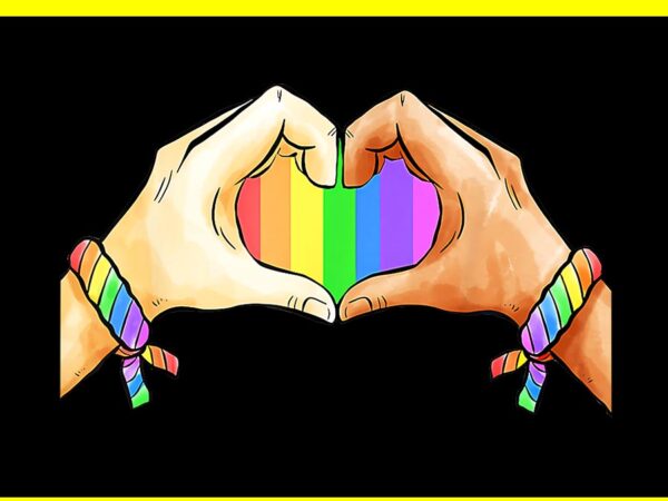 Gay pride lgbt rainbow flag png, heart unity png t shirt design template