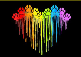 Dog Paws Heart LGBT PNG, Dog Lover Gay Pride LGBT PNG t shirt vector illustration