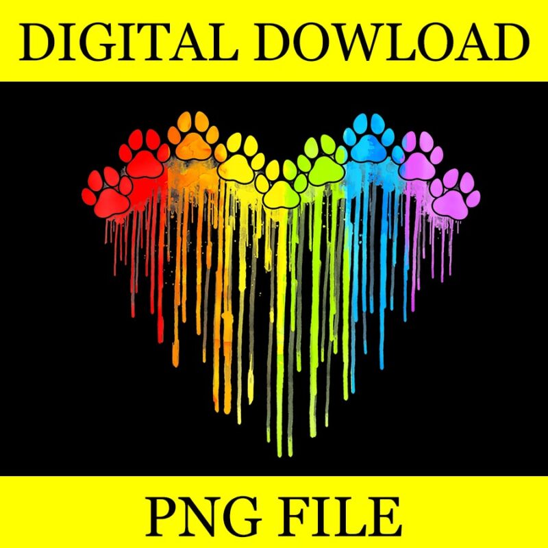 Dog Paws Heart LGBT PNG, Dog Lover Gay Pride LGBT PNG