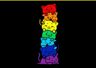 Cat LGBT SVG, Cat Stack Rainbow Gay Pride SVG t shirt vector file