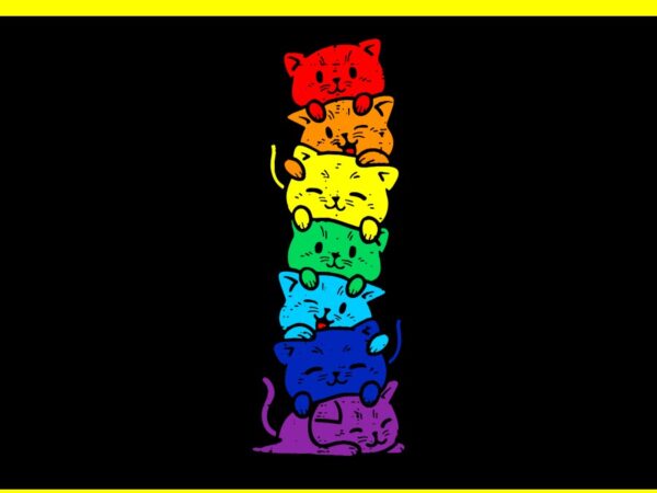 Cat lgbt svg, cat stack rainbow gay pride svg t shirt vector file