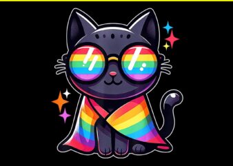 Cat Gay Pride Rainbow LGBTQ PNG, Cat Gay PNG, Cat LGBT PNG