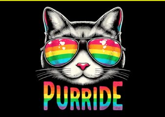 Cat Gay Pride Rainbow LGBTQ PNG, Cat Gay PNG, Cat LGBT PNG t shirt vector file