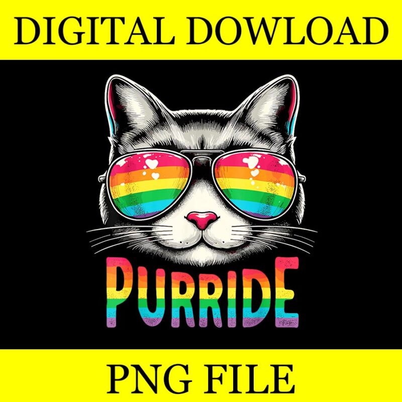 Cat Gay Pride Rainbow LGBTQ PNG, Cat Gay PNG, Cat LGBT PNG