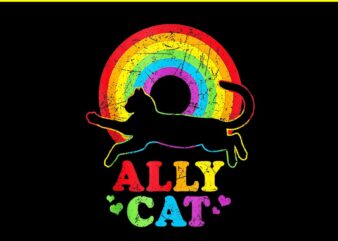 Ally Cat LGBT PNG, Cat With Ally Pride Rainbow PNG