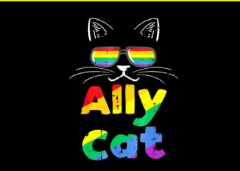 Ally Cat LGBT PNG, Cat With Ally Pride Rainbow PNG