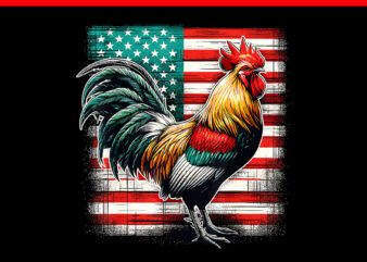 Rooster Patriotic PNG, Chicken Farmer Flag USA PNG t shirt design online