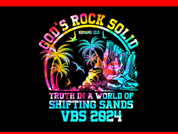 Gods rock solid breaker rock beach vbs 2024 christian png t shirt design template