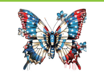 Butterfly 4th Of July PNG t shirt template