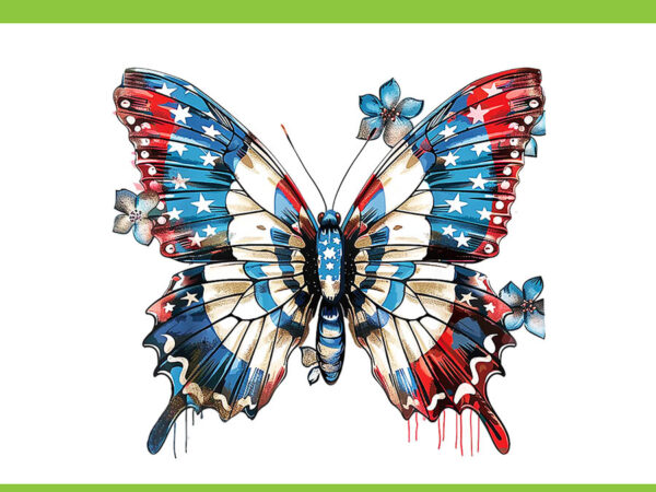 Butterfly 4th of july png t shirt template