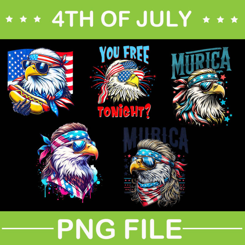 Eagle 4th Of July Patriotic PNG, Eagle Murica PNG, Eagle Flag USA PNG