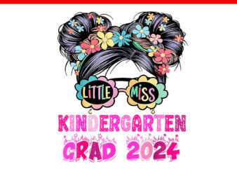 Little Girl Kindergarten Graduation PNG, Kindergarten Grad 2024 PNG t shirt vector graphic