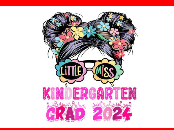 Little girl kindergarten graduation png, kindergarten grad 2024 png t shirt vector graphic