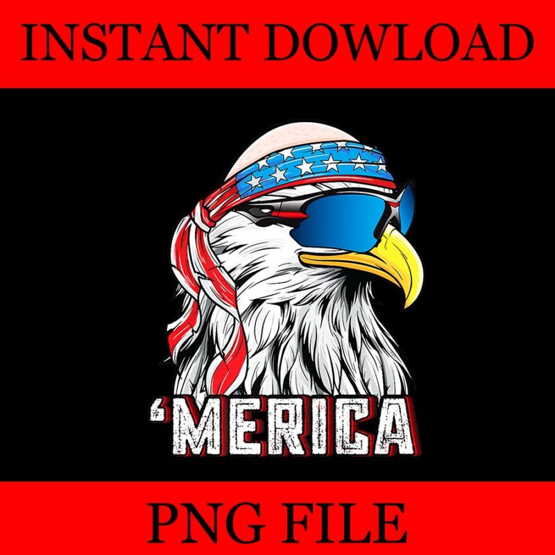 Merica Eagle PNG, Merica Eagle 4TH Of July PNG, Eagle USA Flag PNG, Eagle July 4th USA Merica PNG