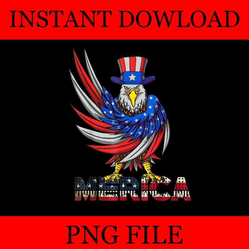 Merica Eagle PNG, Merica Eagle 4TH Of July PNG, Eagle USA Flag PNG, Eagle July 4th USA Merica PNG