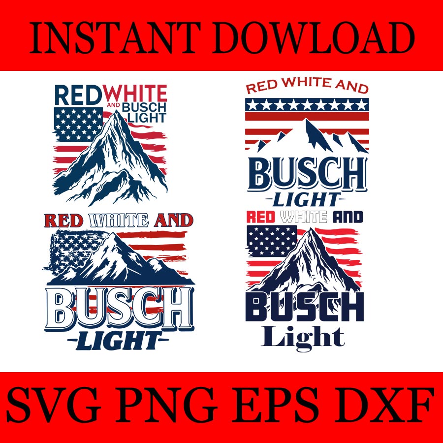 Red White and Busch Light SVG - Buy t-shirt designs