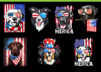 Bundle Dog 4th Of July PNG, Pug Dog 4th Of July, Corgi 4th Of July, Chocolate Labrador 4th Of July, Australian Shepherd 4th Of July,