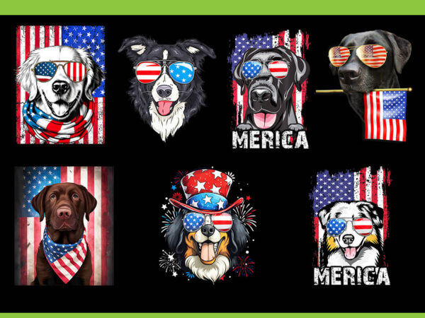 Bundle dog 4th of july png, pug dog 4th of july, corgi 4th of july, chocolate labrador 4th of july, australian shepherd 4th of july, t shirt template