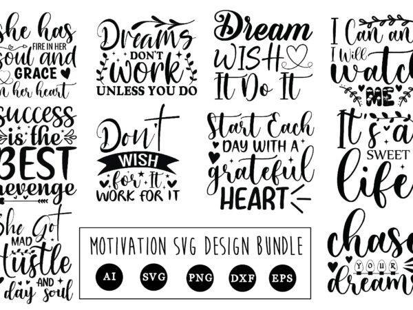 Motivation svg design bundle