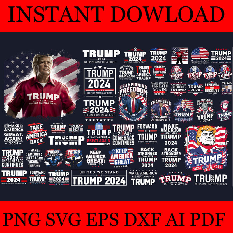 Bundle Trump 2024 Svg, Trump Make America Great Again 2024 SVG