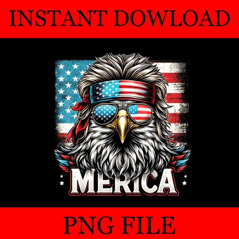 Merica Eagle PNG, Merica Eagle 4TH Of July PNG, Eagle USA Flag PNG, Eagle July 4th USA Merica PNG