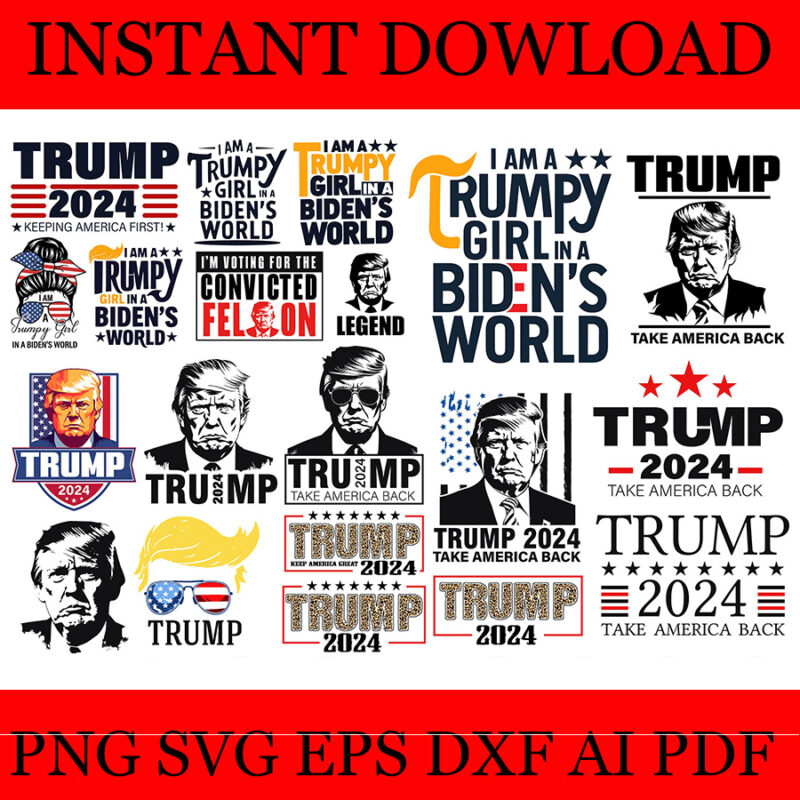 Trump 2024 Convicted Felon PNG, I’m Voting Convicted Felon 2024 PNG, Bundle Trump SVG