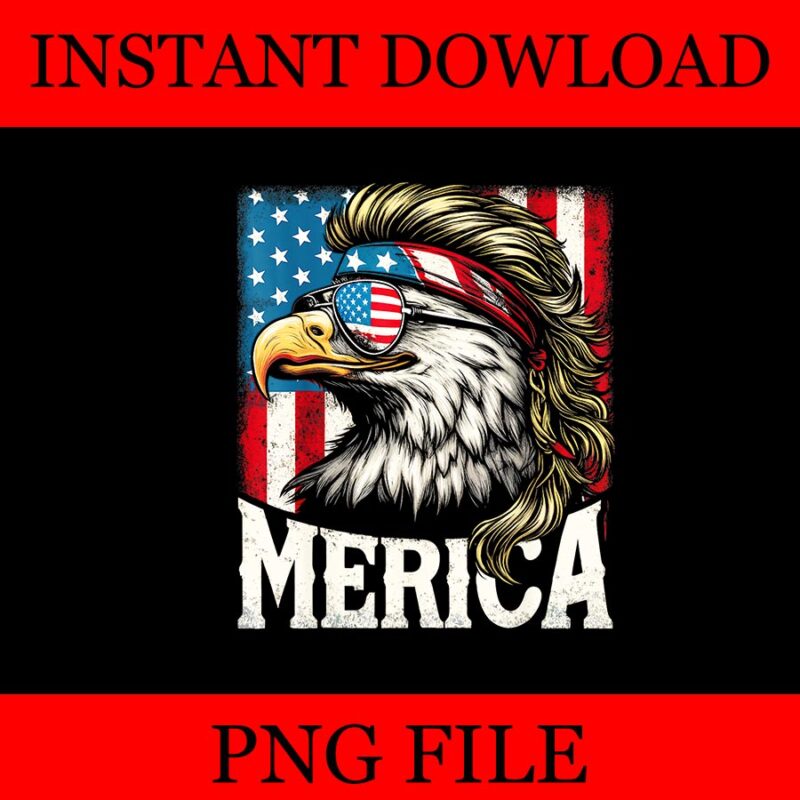 Merica Eagle PNG, Merica Eagle 4TH Of July PNG, Eagle USA Flag PNG, Eagle July 4th USA Merica PNG