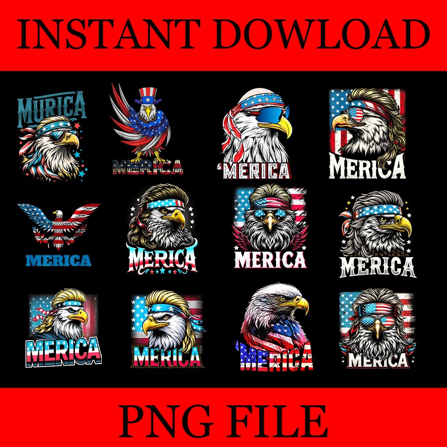 Merica Eagle PNG, Merica Eagle 4TH Of July PNG, Eagle USA Flag PNG ...